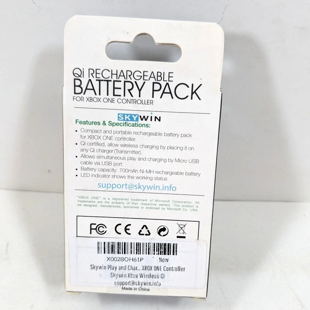 Skywin Qi Rechargeable Battery Pack for Xbox One Wireless Charging 700mAh 2-Pack